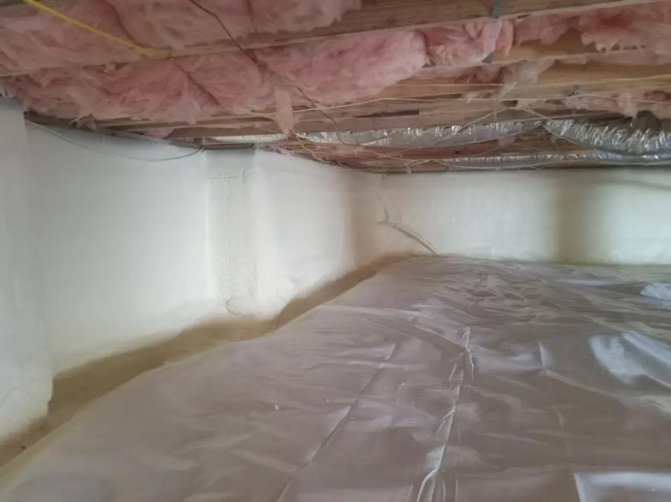 Crawl space encapsulation with closed-cell spray foam for Roof Waterproofing in Wheeling